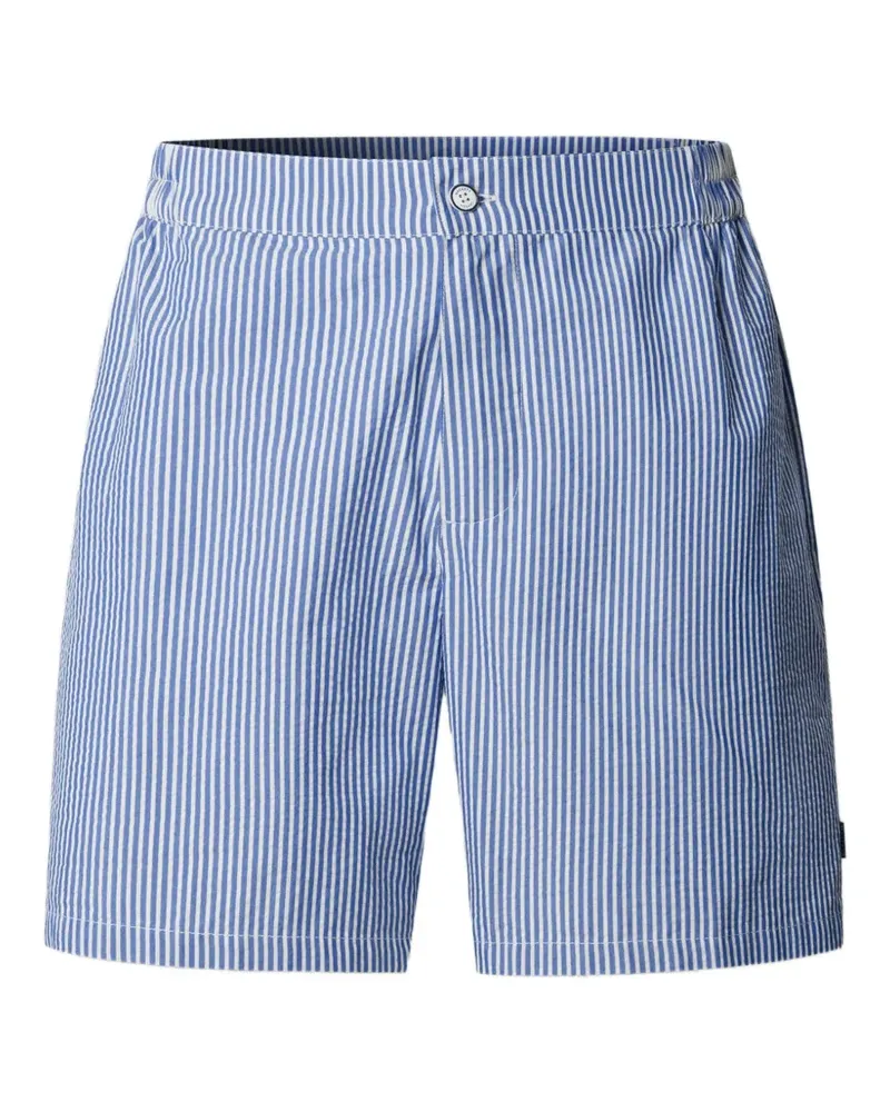 Hackett Gestreifte Seersucker-Badeshorts - Blau Blau