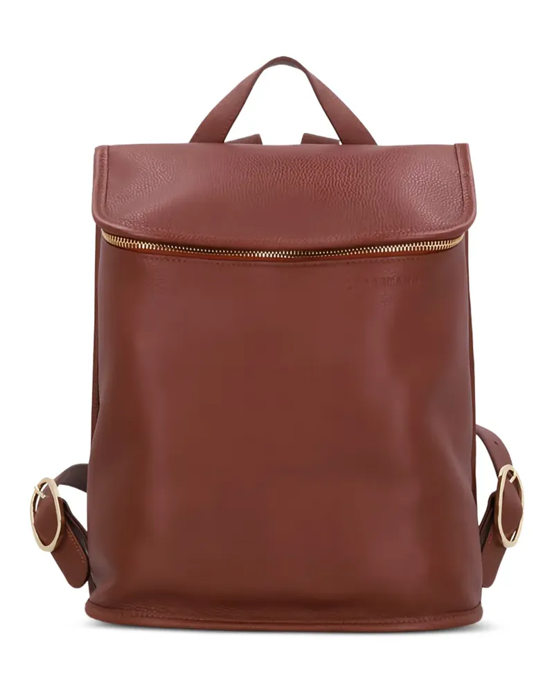 Longchamp medium Le Foulonné leather backpack - Braun Braun