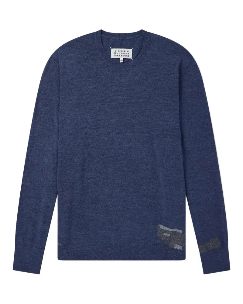 Maison Margiela patch-detail crew-neck sweater - Blau Blau