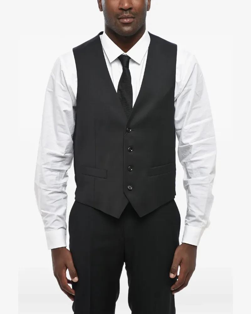 Corneliani button-fastening wool waistcoat - Grau Grau