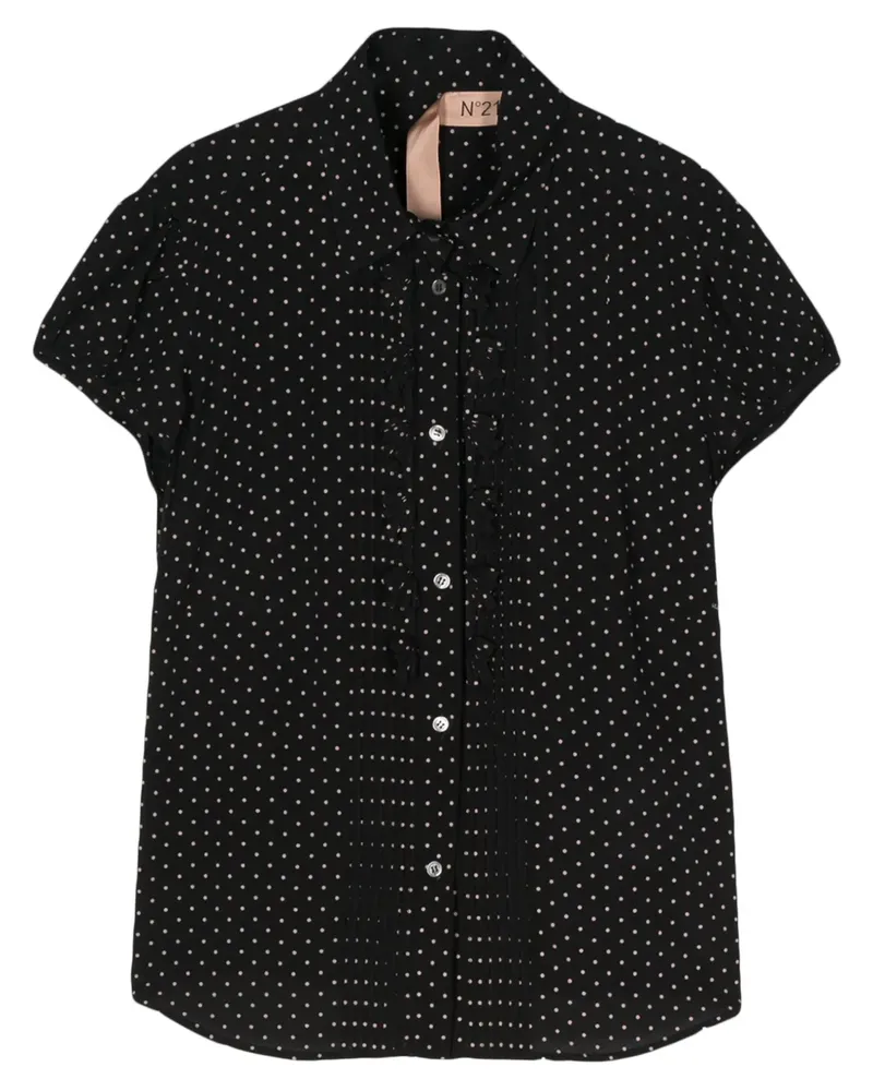 N° 21 Hemd mit Polka Dots - Schwarz Schwarz