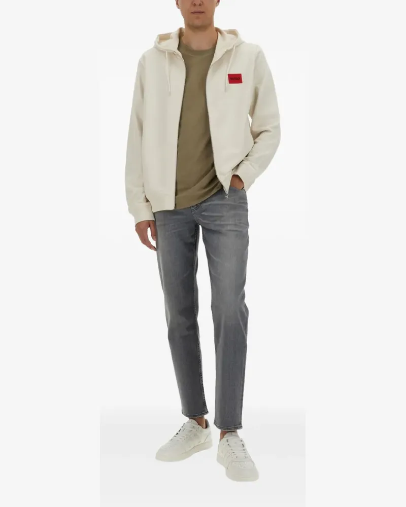 HUGO BOSS Sweatshirtjacke mit Kapuze - Weiß Weiß