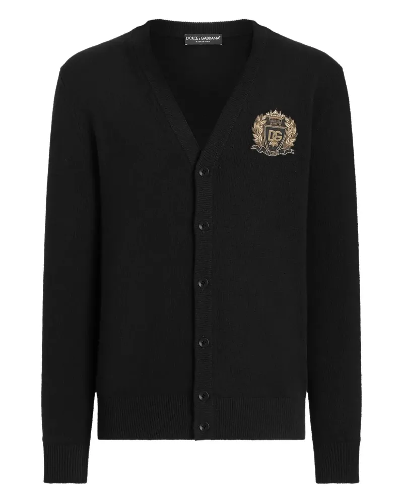 Dolce & Gabbana Geknöpfter Cardigan mit Logo-Applikation - Schwarz Schwarz