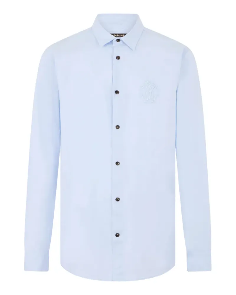 Roberto Cavalli Hemd mit Monogramm-Stickerei - Blau Blau