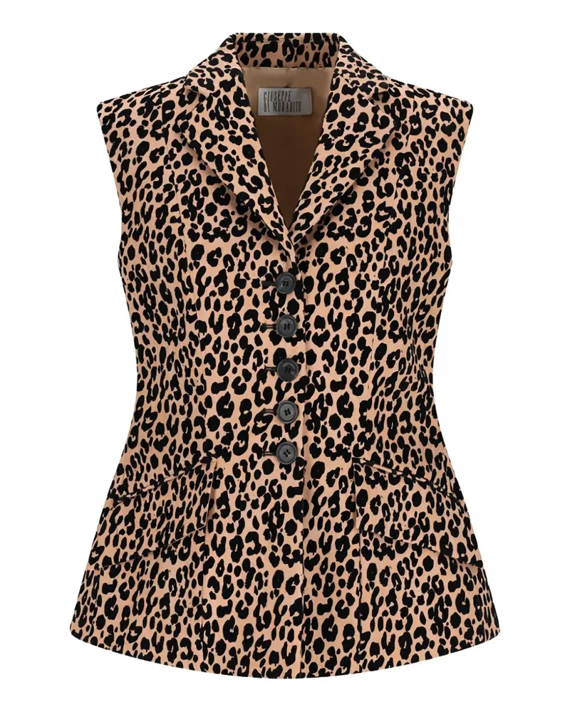 Giuseppe di Morabito leopard-print sleeveless gilet - Nude Nude