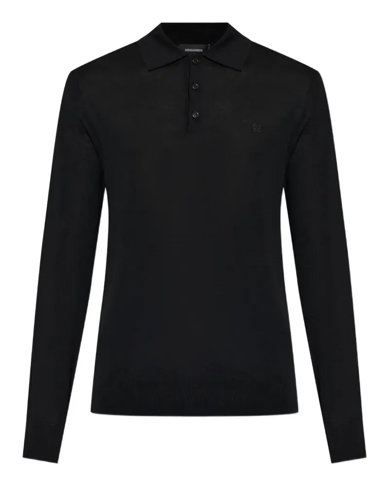 Dsquared2 button-down polo-collar sweater - Schwarz Schwarz