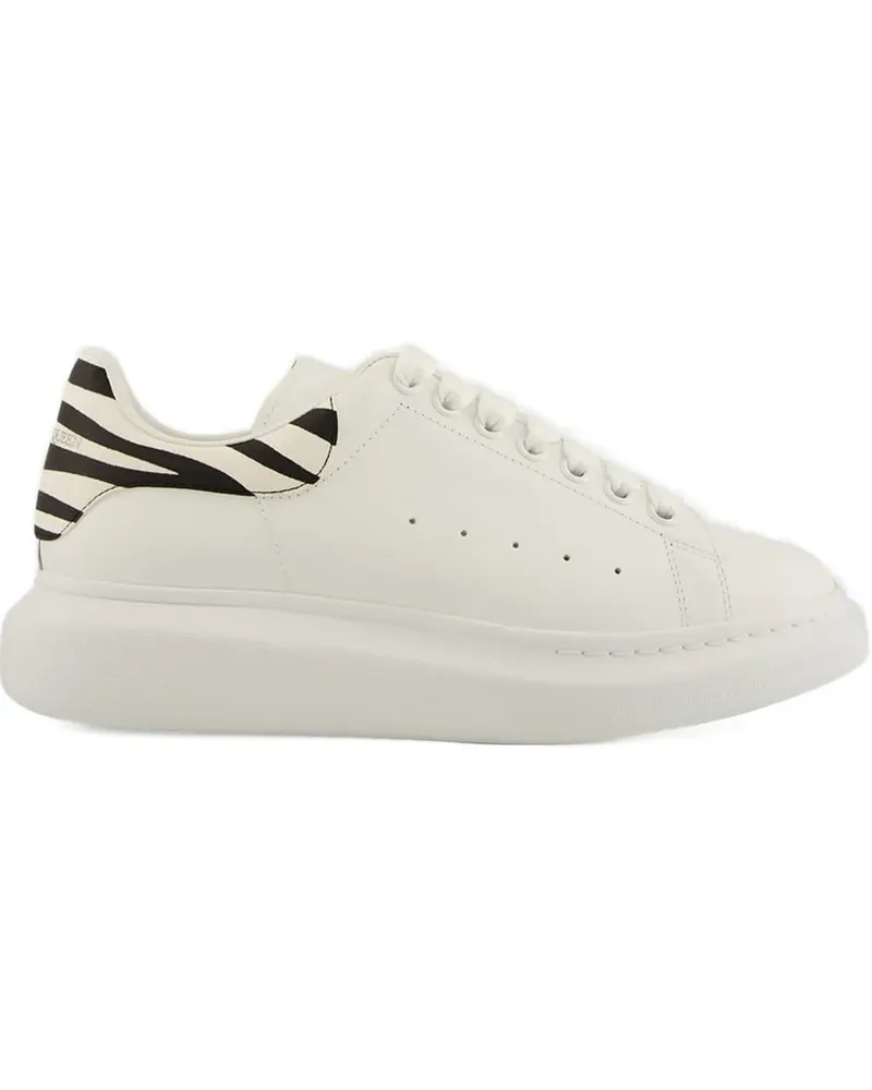 Alexander McQueen zebra-panelled leather sneakers - Weiß Weiß
