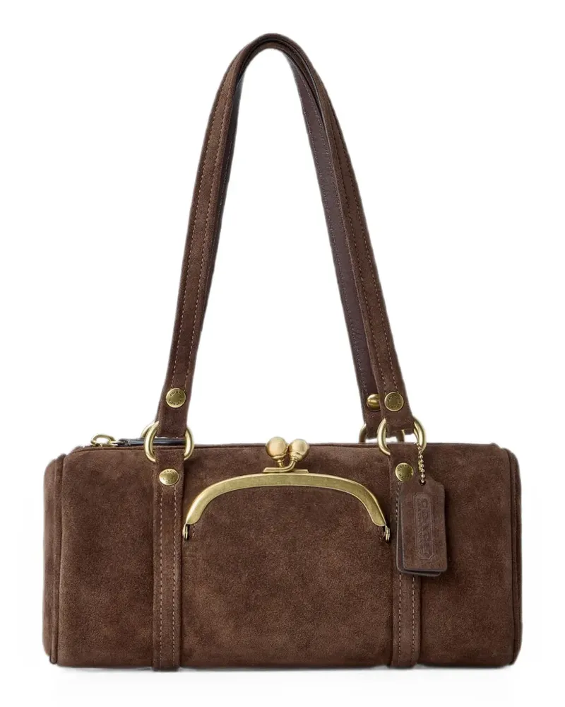 Coach Kisslock Schultertasche mit Spangenverschluss 28cm - Braun Braun