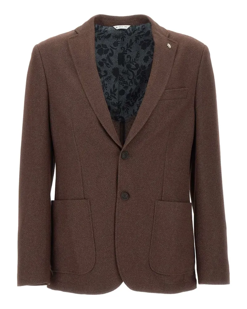 Manuel Ritz micro-texture single-breasted blazer - Braun Braun