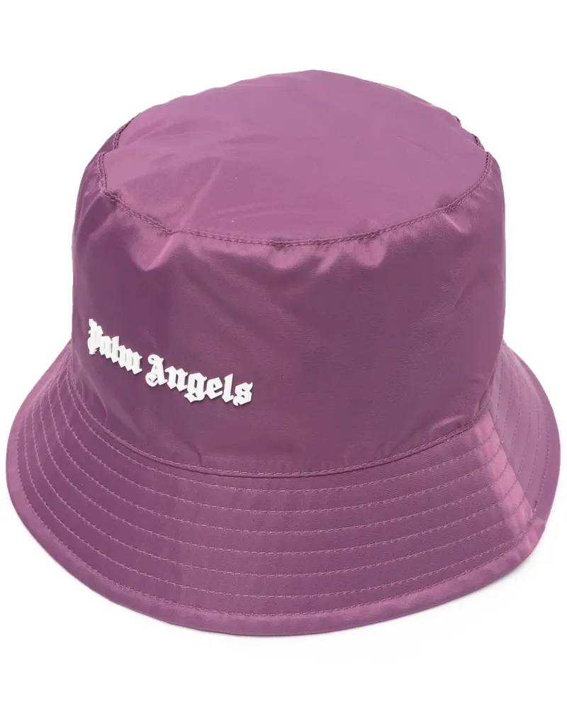 Palm Angels Fischerhut mit Logo-Schild - Violett Violett