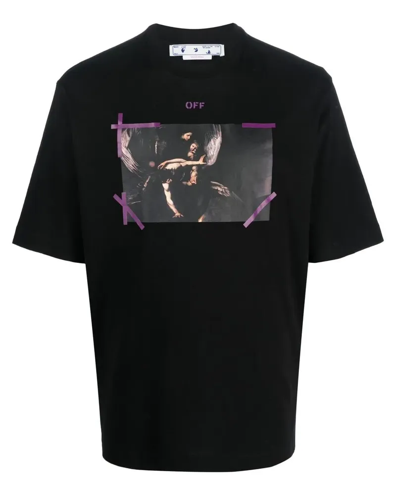 OFF-WHITE T-Shirt mit grafischem Print - BLACK ORCHID Black