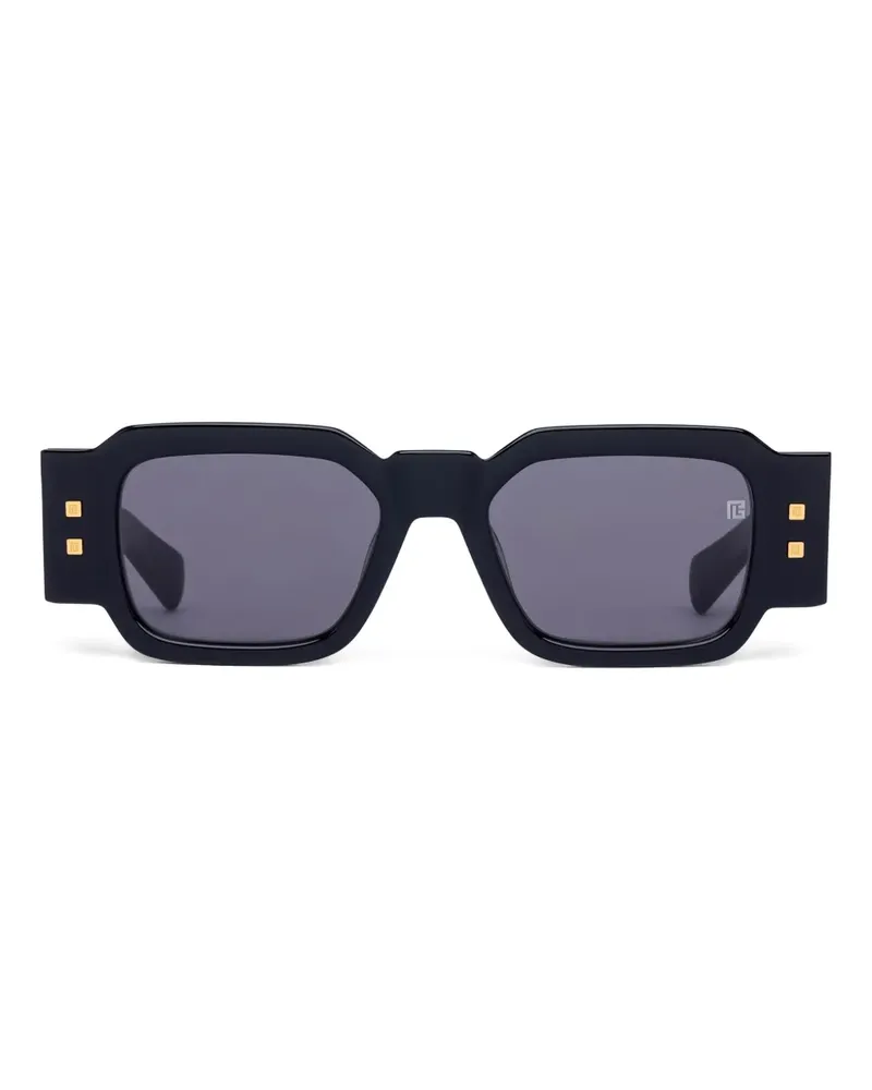 Balmain Sonnenbrille mit eckigem Gestell - Schwarz Schwarz