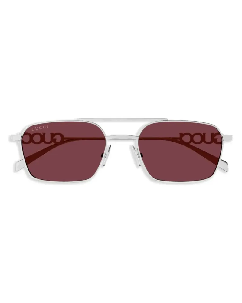 Gucci Sonnenbrille mit Logo - Silber Silber