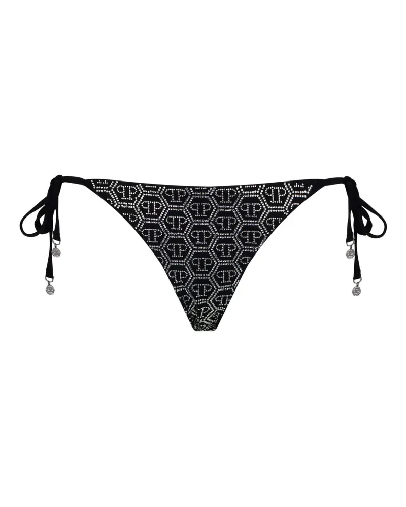 Philipp Plein Badeshorts mit Monogramm - Schwarz Schwarz
