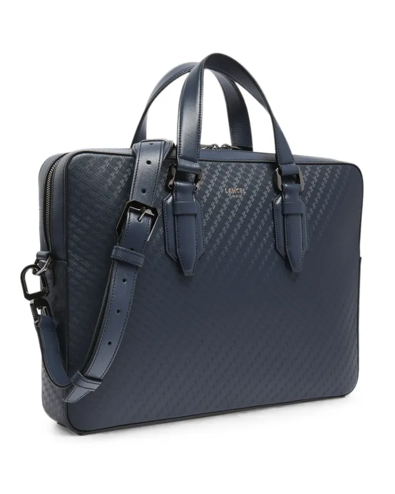 Lancel Charlie monogram-embossed laptop bag - Blau Blau