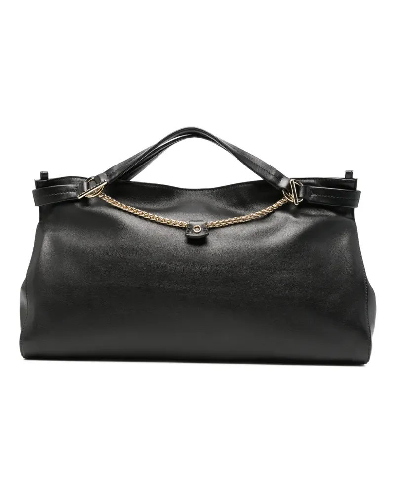 Orciani Handtasche mit Zierkette - Schwarz Schwarz