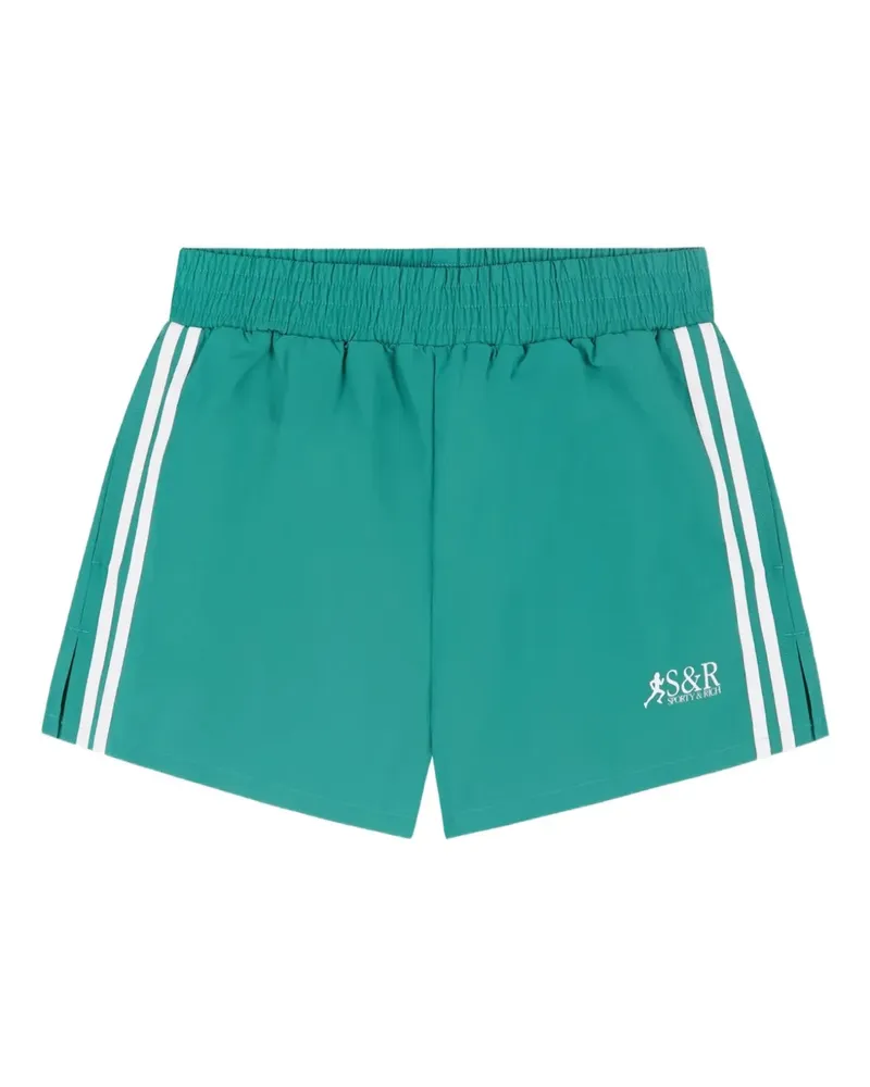 SPORTY & RICH Shorts mit Streifendetail - Grün Grün