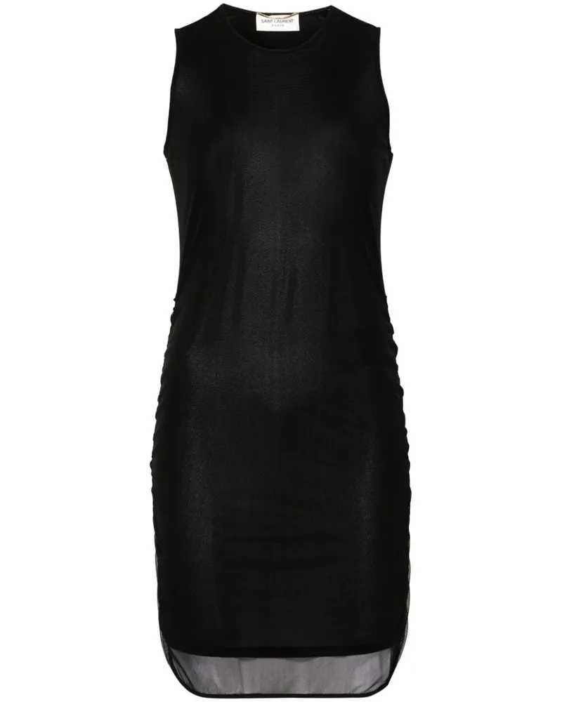 Saint Laurent Minikleid mit Raffungen - Schwarz Schwarz