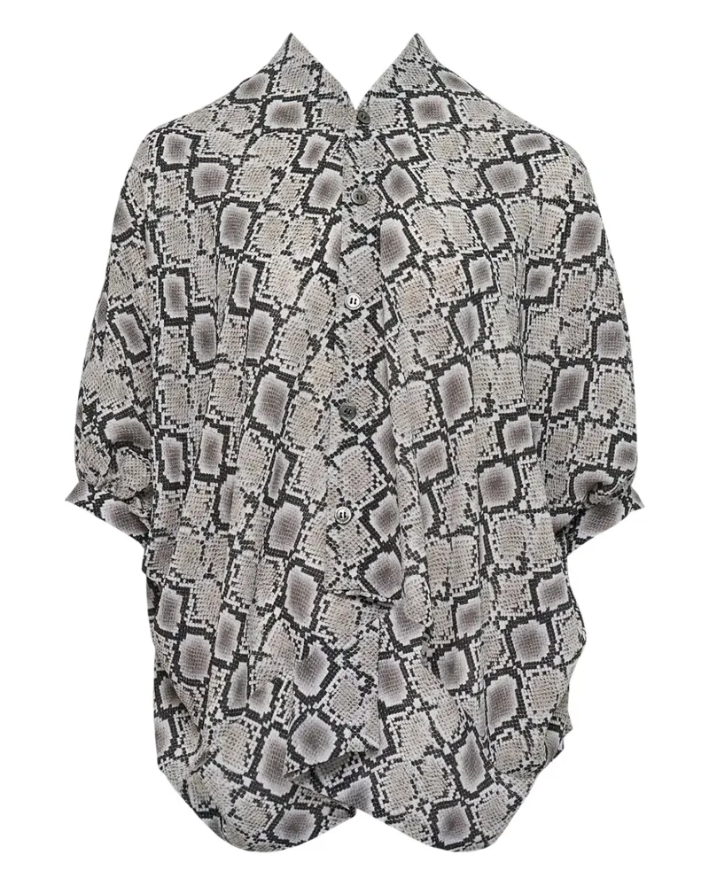Junya Watanabe Georgette-Bluse mit Python-Print - Schwarz Schwarz