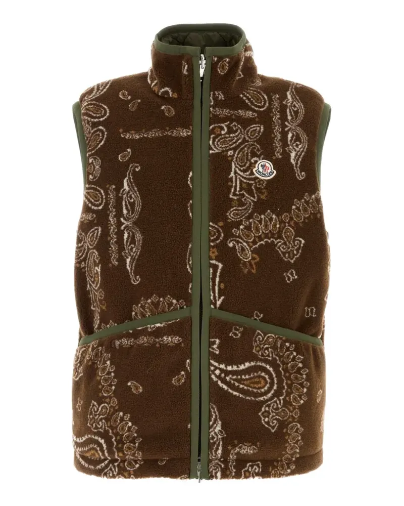 Moncler Wendbare Weste mit Paisleymuster - Braun Braun