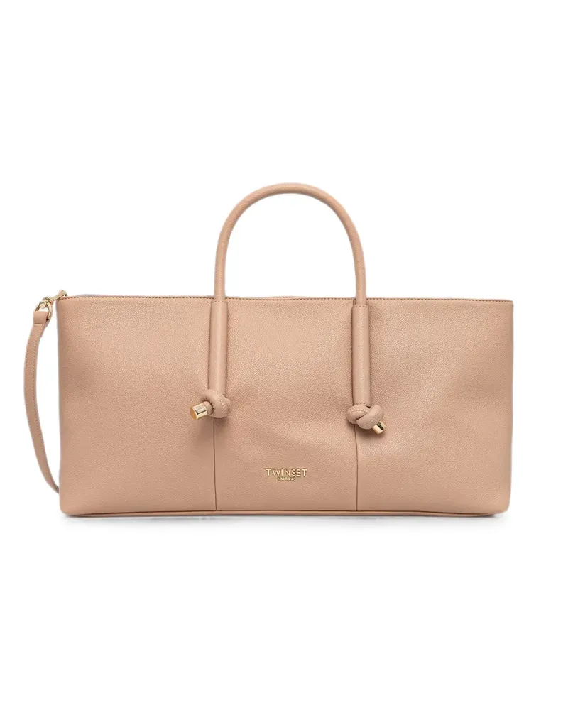 Twin-Set knotted-handle tote bag - Nude Nude