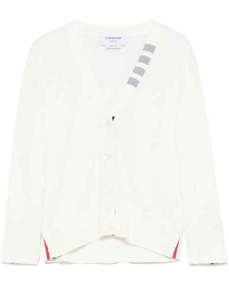 Thom Browne 4 Bar Stripes Jersey-Cardigan - Weiß Weiß