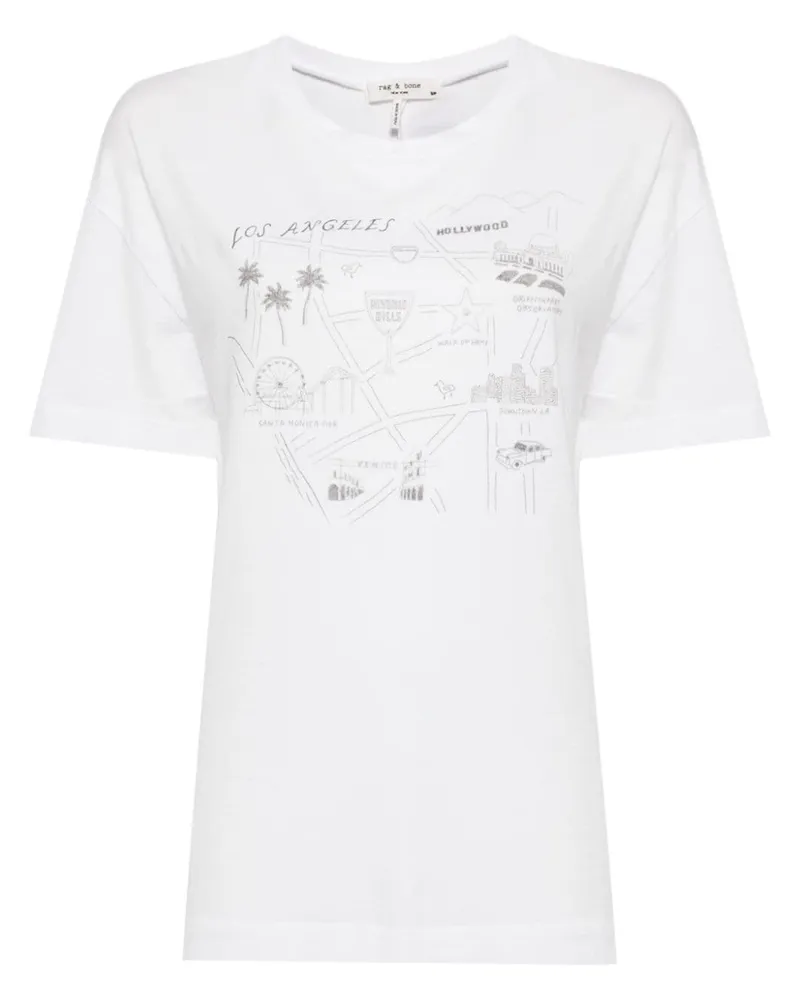 Rag & Bone T-Shirt mit grafischem Print Weiß
