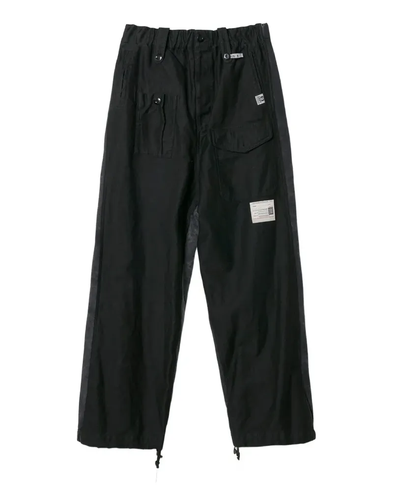 MIHARAYASUHIRO panelled cargo track trousers - Schwarz Schwarz