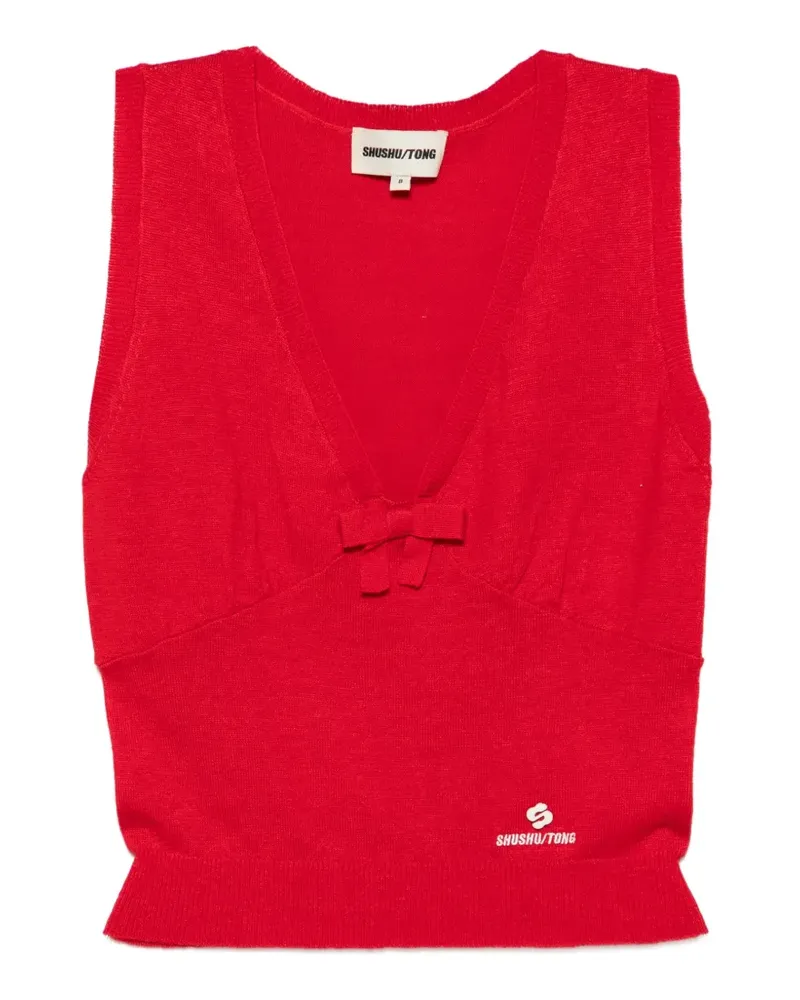 SHUSHU/TONG bow-detail knitted top - Rot Rot