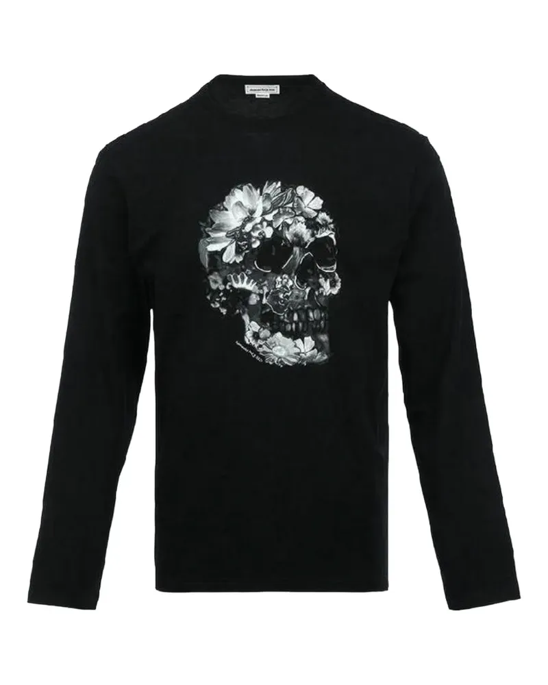 Alexander McQueen Skull floral-print long-sleeve T-shirt - Schwarz Schwarz