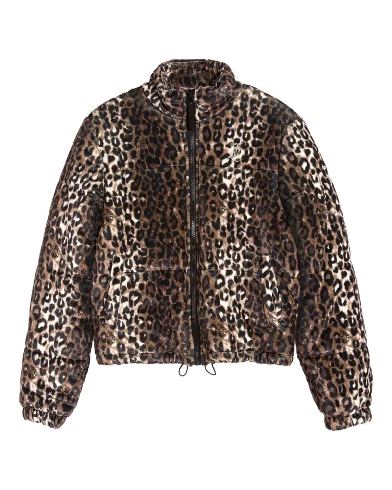 Juicy Couture Velours-Jacke mit Leoparden-Print - Braun Braun