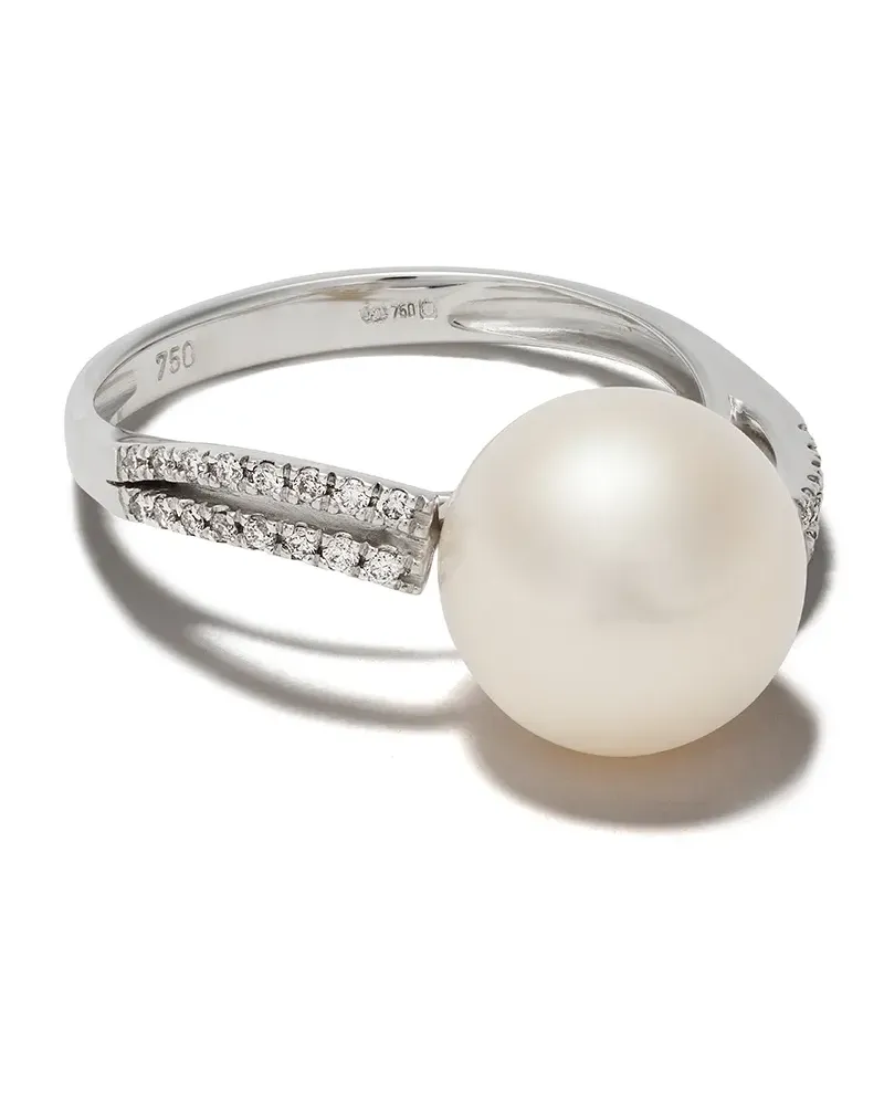 YOKO London 18kt Weißgoldring mit Perlen - Silber Silber