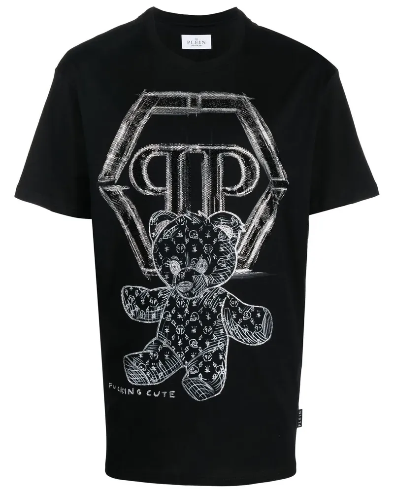 Philipp Plein T-Shirt mit Strass - Schwarz Schwarz