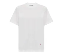 T-Shirt mit Logo-Stickerei - Weiß