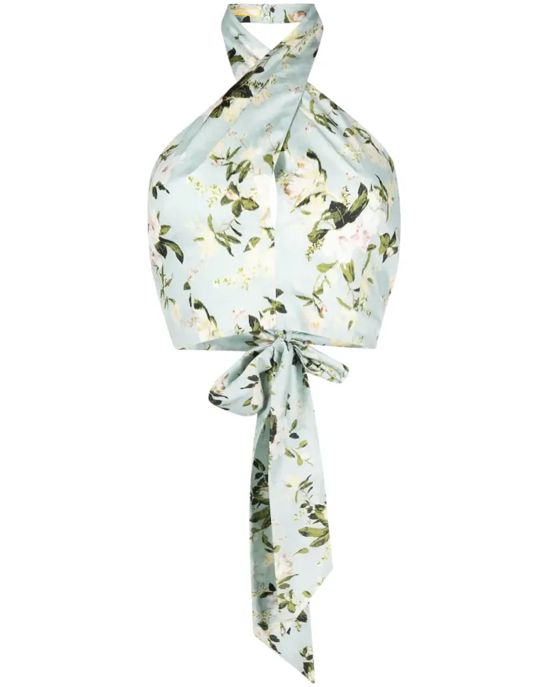 Erdem Bikinioberteil mit Blumen-Print - Grün Grün