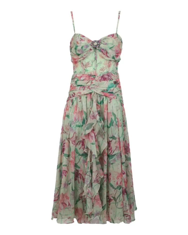 Pat Bo Gerüschtes Honey Flower Kleid - Grün Grün