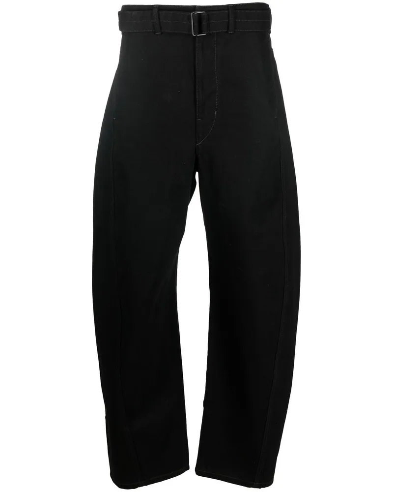 Christophe Lemaire Weite Hose mit Gürtel - Schwarz Schwarz