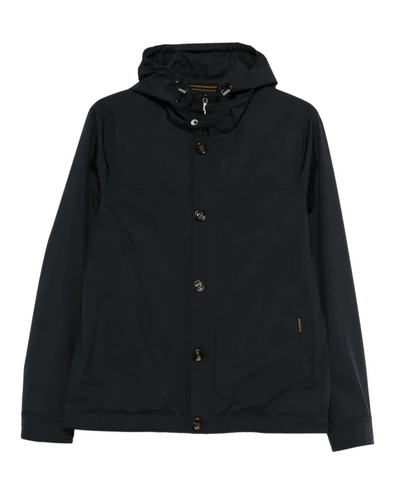 MOORER Geknöpfte Kapuzenjacke - Blau Blau