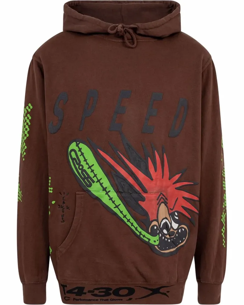 Travis Scott Speed Hoodie mit "Cactus Jack"-Stickerei - Braun Braun