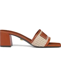 Versace Theia Mules aus Raffiabast 55mm Nude