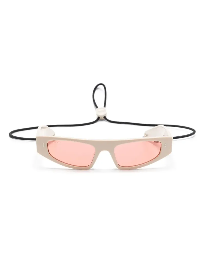 Gucci Schmale Sonnenbrille - Weiß Weiß