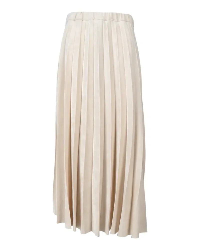 SHIRTAPORTER pleated velvet midi skirt - Nude Nude
