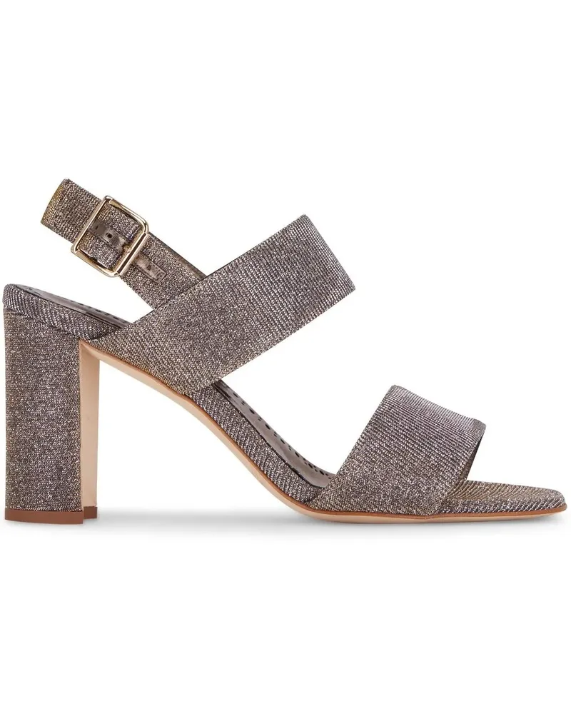 Manolo Blahnik Sandalen mit Blockabsatz - Grau Grau