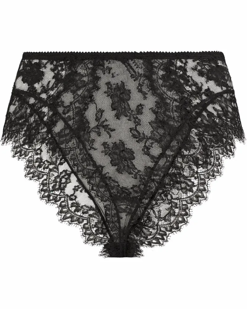 Dolce & Gabbana Hoch sitzender Spitzenslip - Schwarz Schwarz