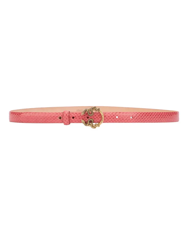 Roberto Cavalli snake-buckle belt - Rosa Rosa