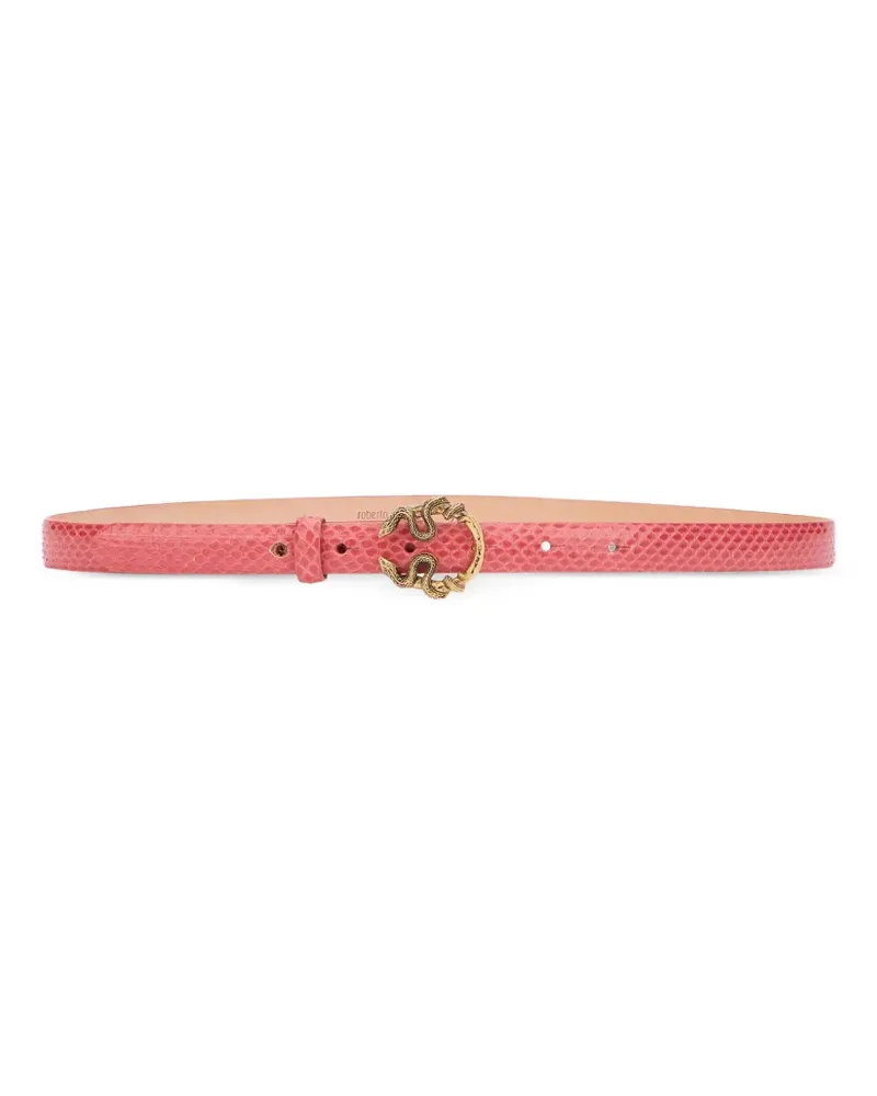 Roberto Cavalli snake-buckle belt - Rosa Rosa