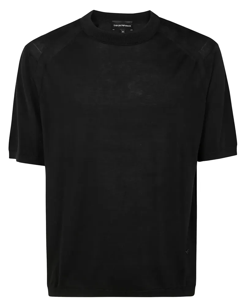 Emporio Armani T-Shirt aus weichem Jersey - Schwarz Schwarz
