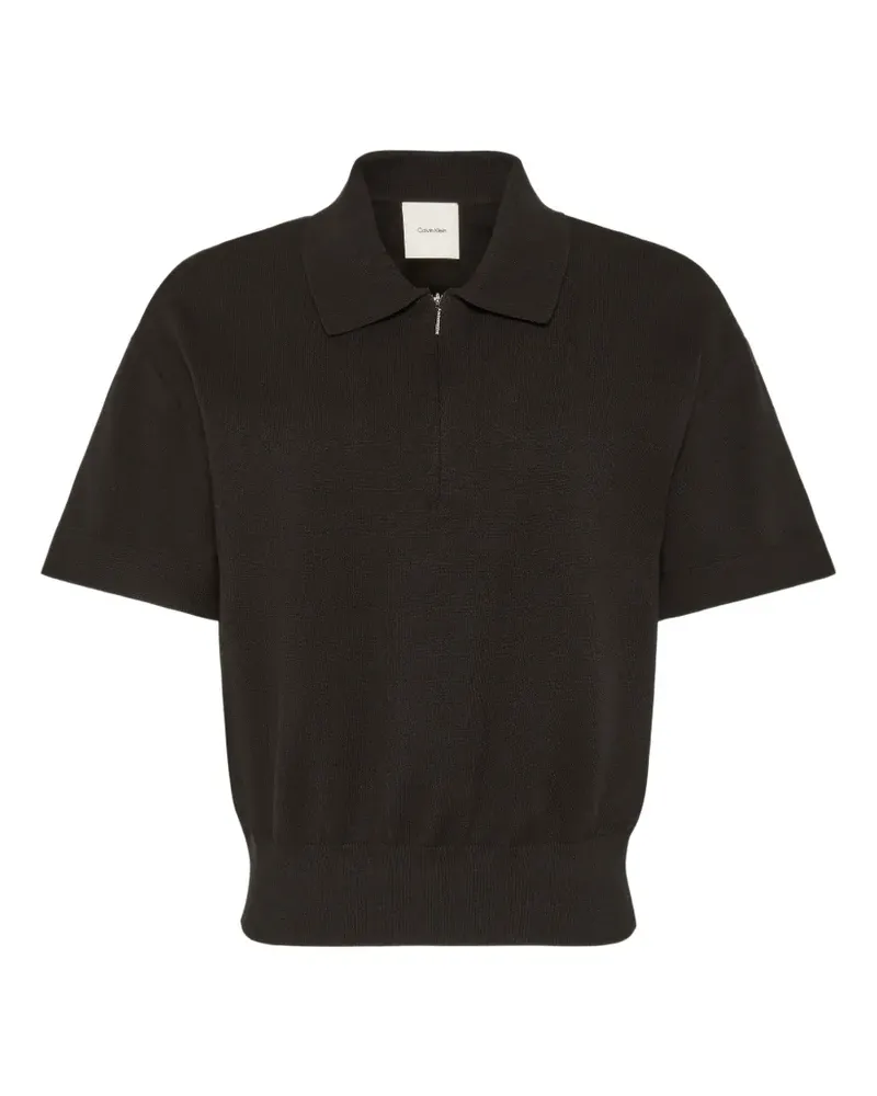 Calvin Klein quarter-zip short-sleeve sweater - Schwarz Schwarz