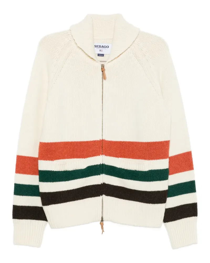 Sebago Gestreifter Dyer Bay Cardigan - Nude Nude