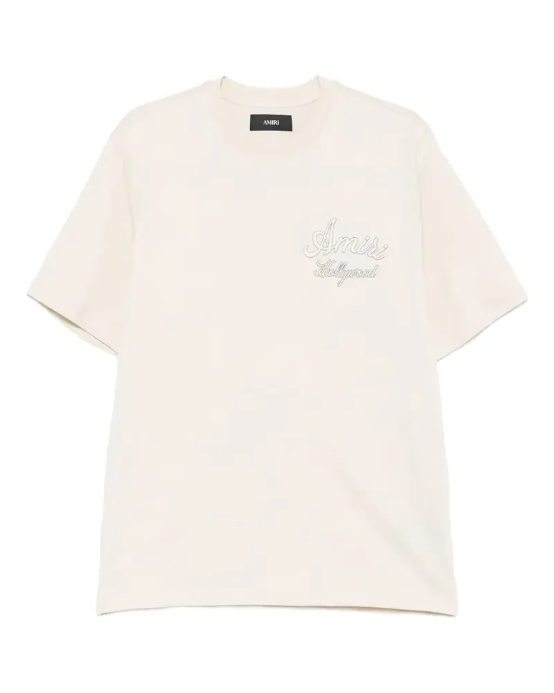 Amiri T-Shirt mit Logo-Stickerei - Nude Nude